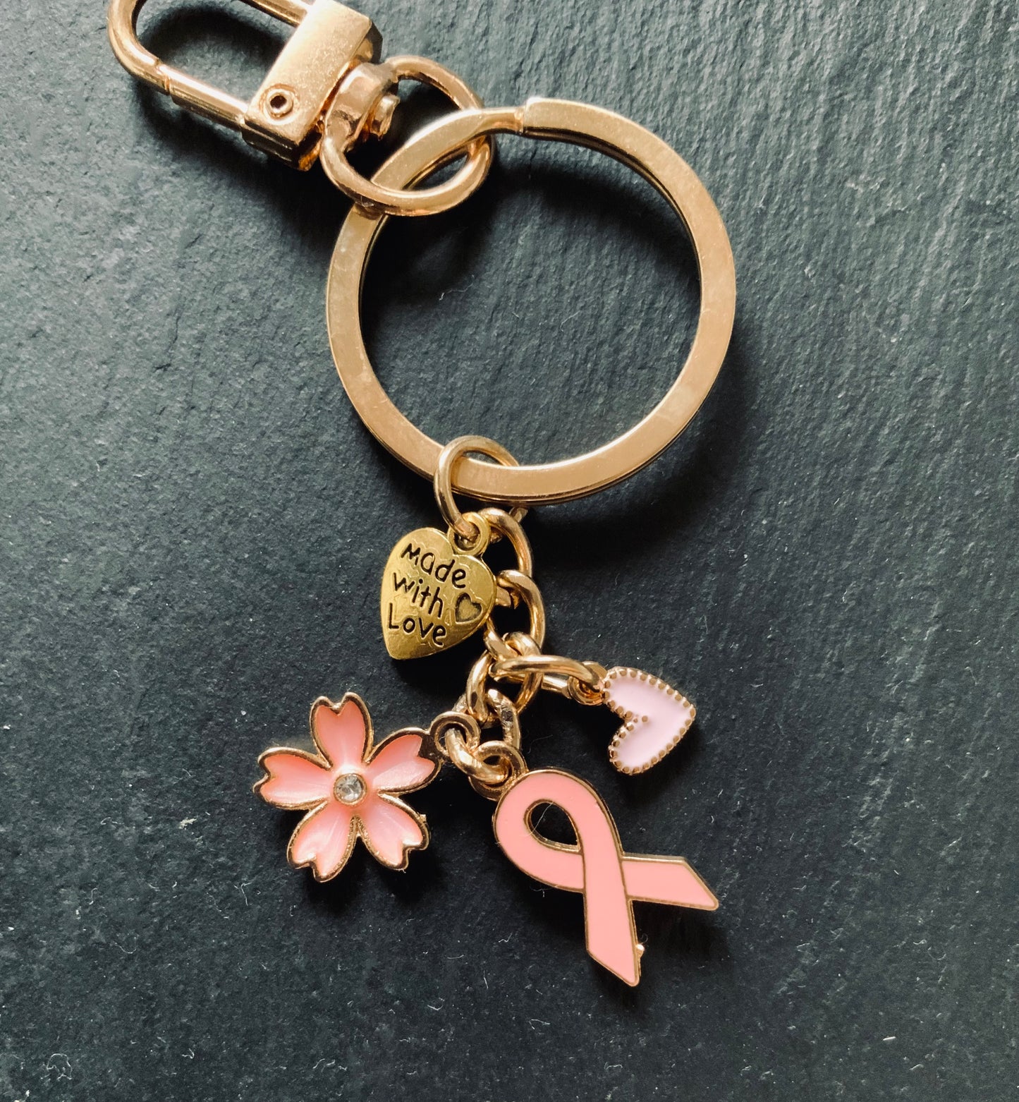 Handmade Rose Gold Charm Keyring