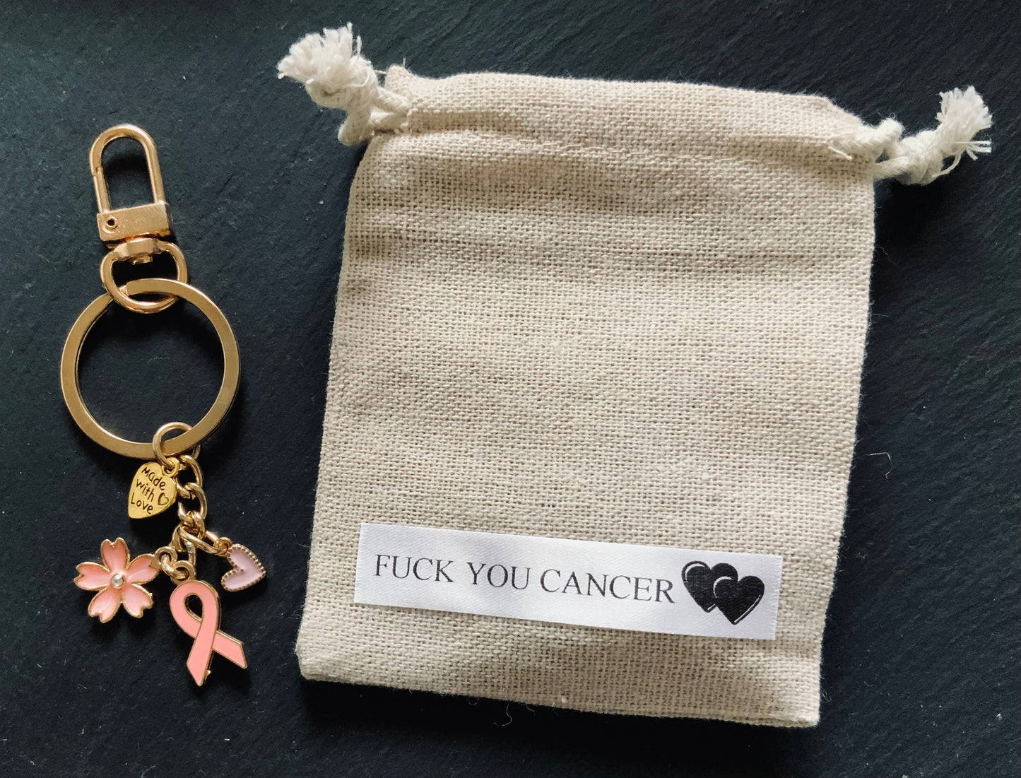 Handmade Rose Gold Charm Keyring