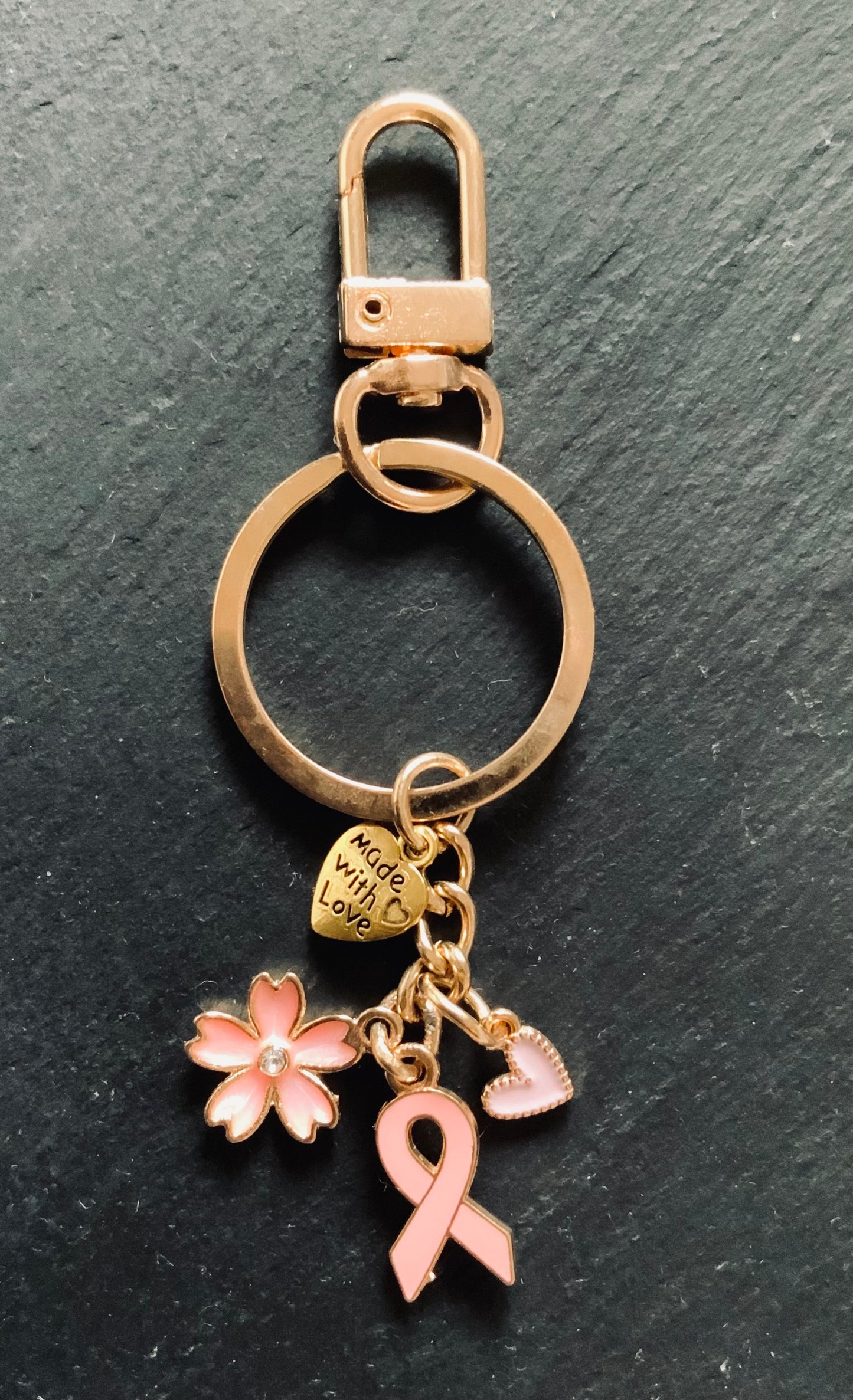 Handmade Rose Gold Charm Keyring