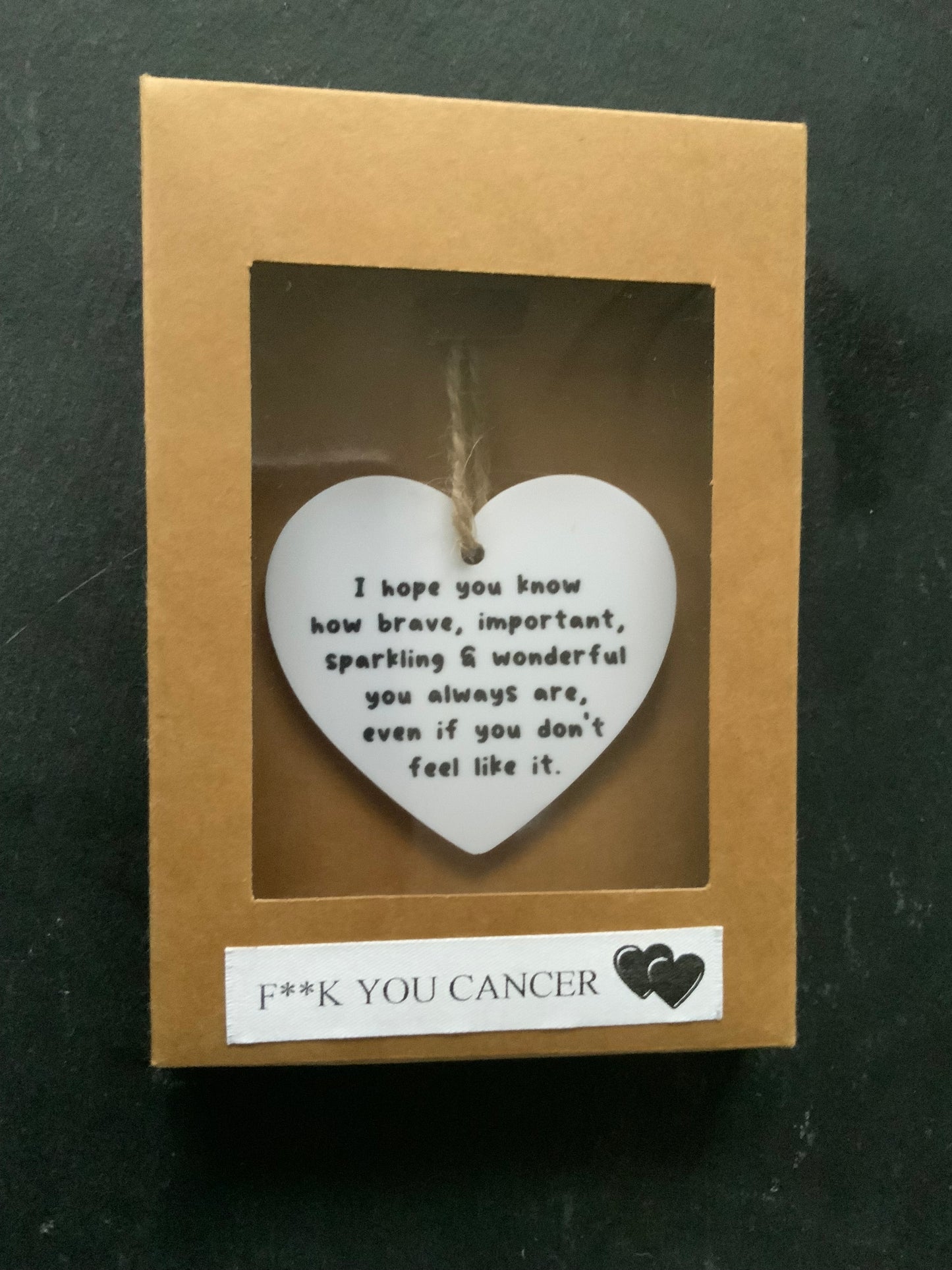 Decorative Heart with supportive, encouraging message